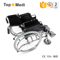 Fauteuil roulant manuel en acier Topmedi avec repose-pieds amovible